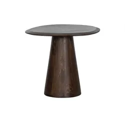 Beistelltisch Posture aus Mangoholz, modern, braun, organische Form, lackierte Oberfläche