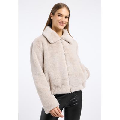 Winterjacke FRIEDA & FREDDIES "Frieda & Freddies Faux-Fur-Jacke", Damen, Gr. 40, beige (champagne), 100% Polyester, Jacken Winterjacke