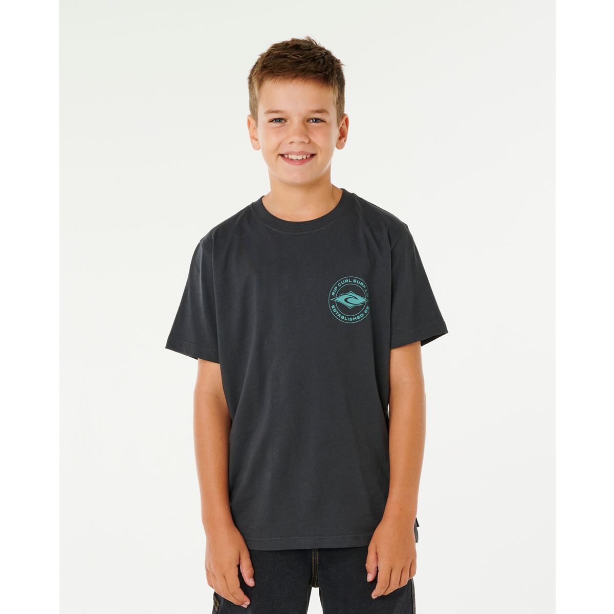 RipCurl Stapler Tee - BOY washed black (8264) 12 129BTE-8264-12