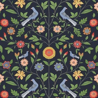 NextWall Bird Toile Peel and Stick Wallpaper