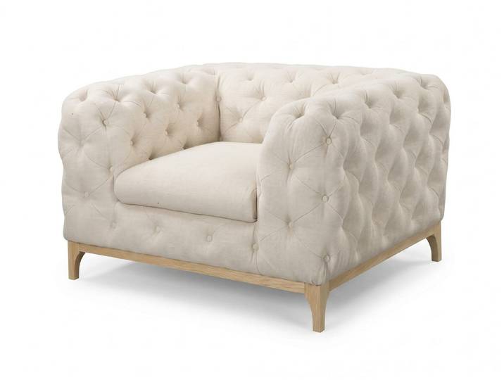 JVmoebel Chesterfield-Sessel Beiger klassischer Sessel Chesterfield gesteppter Sessel Wohnzimmer (1-St), Made in Europa