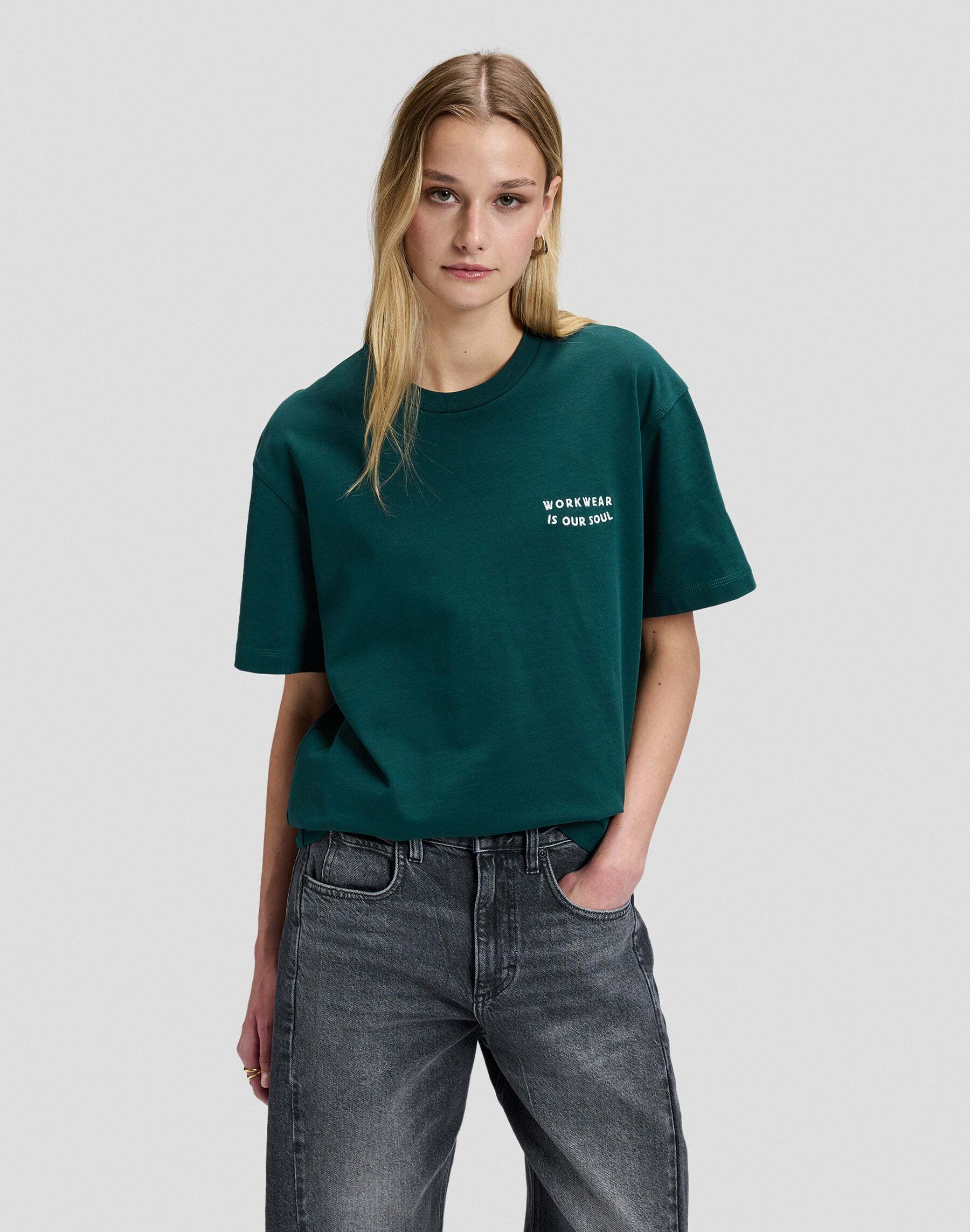 T-Shirt LEE "Lee T-Shirt Workwear Soul", Damen, Gr. S, grün, Obermaterial: 100% Baumwolle CO., Shirts T-Shirt grün S