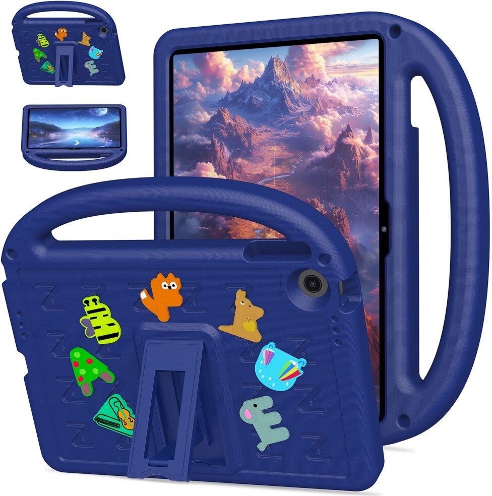 EIDERWOOD Lenovo Tab 10.1" Børne Cover m. Kickstand & Håndholder - Mørkeblå