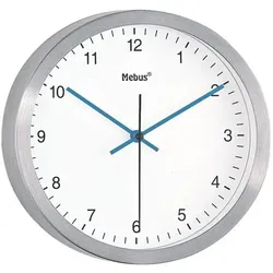 Mebus Quarz-Wanduhr 46830 Ø 25 cm silber