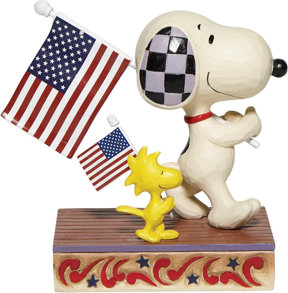 Disney Snoopy en Woodstock Figurine - Handgeschilderd Decoratie Beeldje - Multicolor - Hoogte: 12 cm
