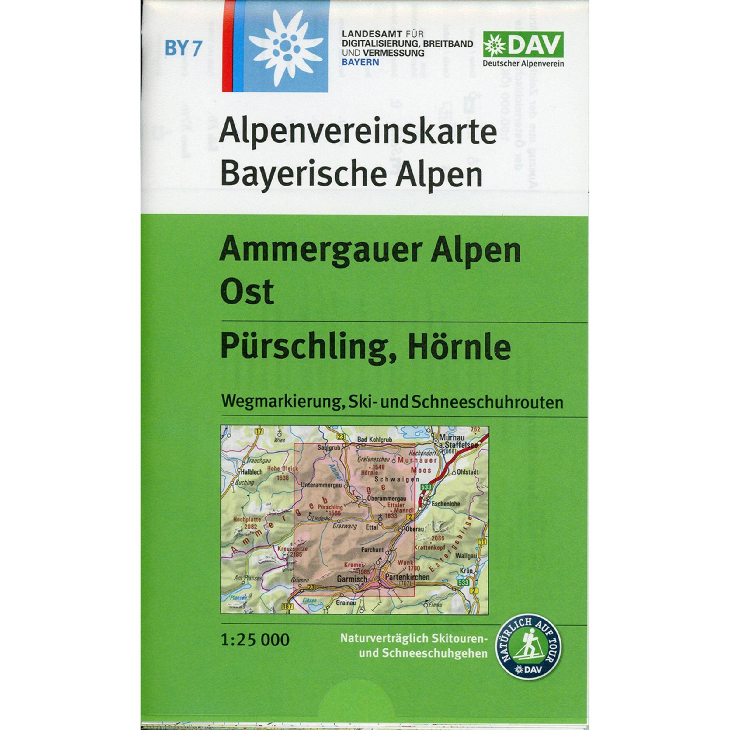 DAV AV-Karte BY 7 Ammergebirge Ost, Pürschling, Hörnle Topografische Karten