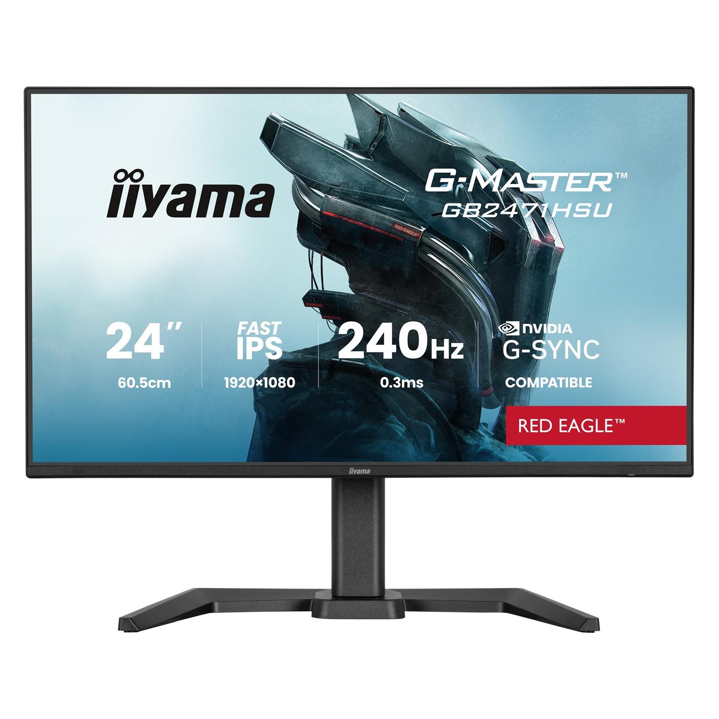 iiyama 60.5cm (24") GB2471HSU-B1 16:9 2xHDMI+DP+USB-C IPS (1920 x 1080 Pixel, 23.80") (GB2471HSU-B1)