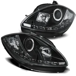 Scheinwerfer LED Tagfahrlicht Optik passend für Seat Leon 1P / Altea 5P 09-15 Schwarz