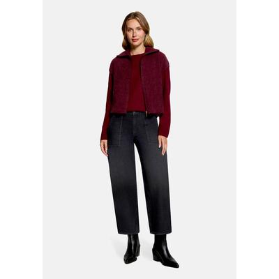 Strickjacke BETTY & CO "Damen mit Reißverschluss", Damen, Gr. 36, fall burgundy, Strick, Obermaterial: 65% Polyamid, 19% Baumwolle, 16% Polyacryl, lässig geschnitten normal, Strickjacken Strickjacke