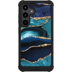 Nivocase Hülle für Samsung Galaxy S24 Stossfeste Handyhülle NIVOmax Case Schwarz Glitzer Look Marmor Trends (Samsung Galaxy S24), Smartphone Hülle, Schwarz