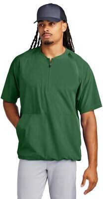 Sport-Tek JST489 Repeat 1/2-Zip Short Sleeve Jacket in Forest Green size Medium   Polyester Blend