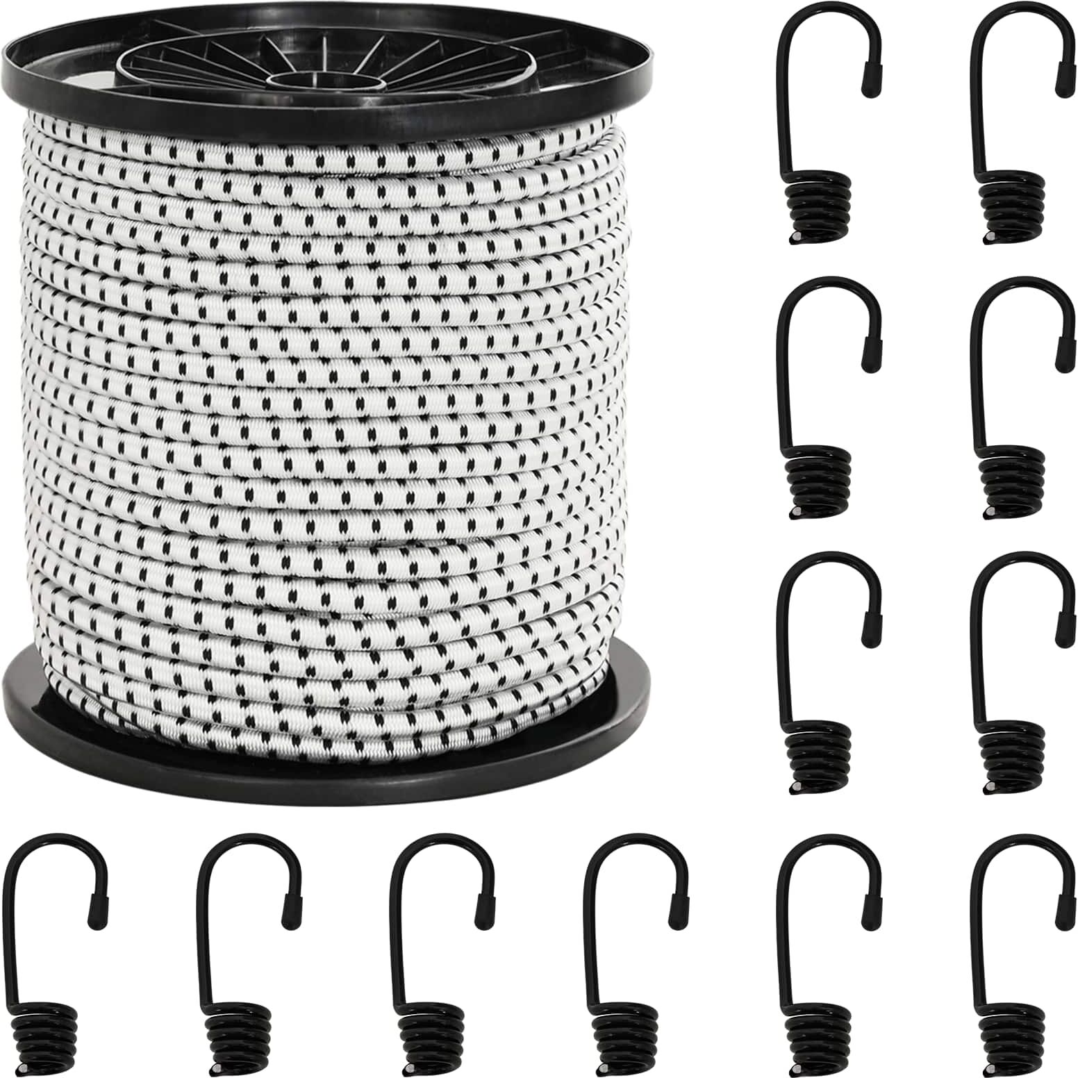 vidaXL Cords élastiques avec crochets 60 mm Noir et Blanc
