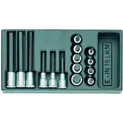 Gedore, Steckschlüssel + Stecknuss, 1500 ES-IN 19 LKM Satz Schraubendrehereinsätze 1/2" in 1/3 ES-Modul