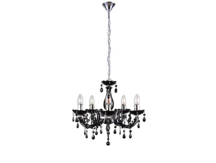 Globo Kronleuchter, Chromfarben, Schwarz, Metall, Kunststoff, 46x128x46 cm, mit Behang, Lampen & Leuchten, Innenbeleuchtung, Kronleuchter