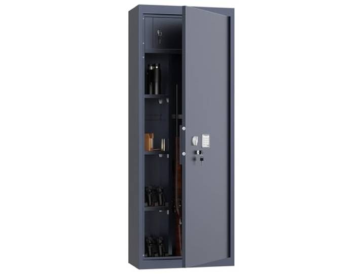 Profirst Waffenschrank Forest 8 Stahl Elektronikschloss Notöffnung separat versperrbarer Innentresor 3 Fachboden Putzstockhalterung Schaumstoffwaffenhalter inkl. Befestigungsmaterial