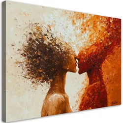 WANDBILD abstrakter kuss eines nackten paares