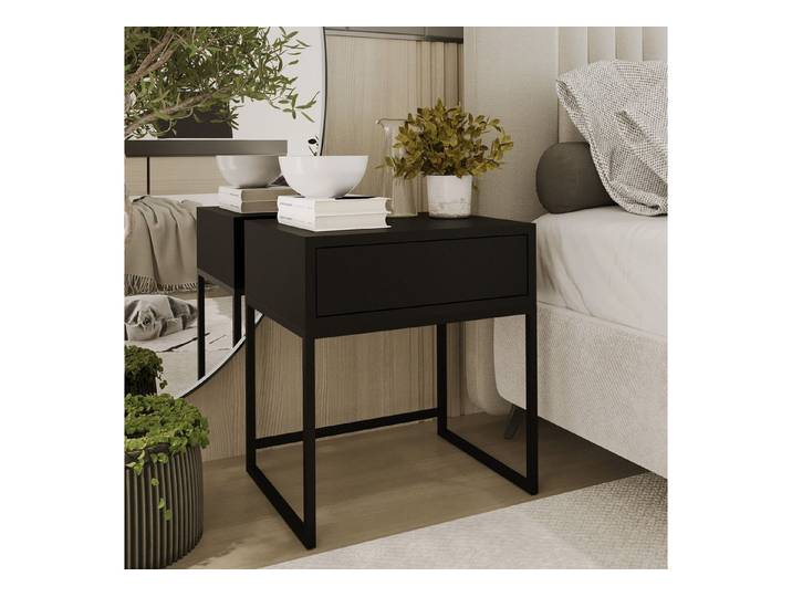 Design Möbel Nachttisch Moderner Nachttisch Glamour mit Schublade Schlafzimmer Metallgestell