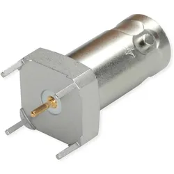 Telegärtner BNC-Buchse für gedruckte Schaltungen 50 Ohm, Z06, L=26.5mm, Elektronikkabel + Stecker, Silber