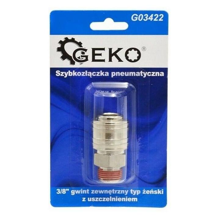 GEKO Pneumatik-Schnellkupplung Aussengewinde mit Dichtung 3/8 IG (Kupplung) (G03422)
