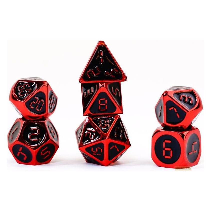 FanRoll Würfel Set Red with Black Enamel (7) (FNRL024)