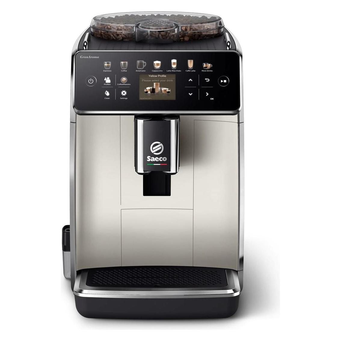 Saeco GranAroma silber / Kaffeevollautomat / 1500 W / 15 bar / 1,8L / 300 g Behälter (SM6582/30)