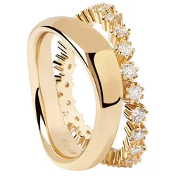 PDPaola ANO1-463 Damen-Ring Motion Silber vergoldet, 50/15,9