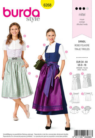 burda Schnitt 6268 "Dirndl", klassisch