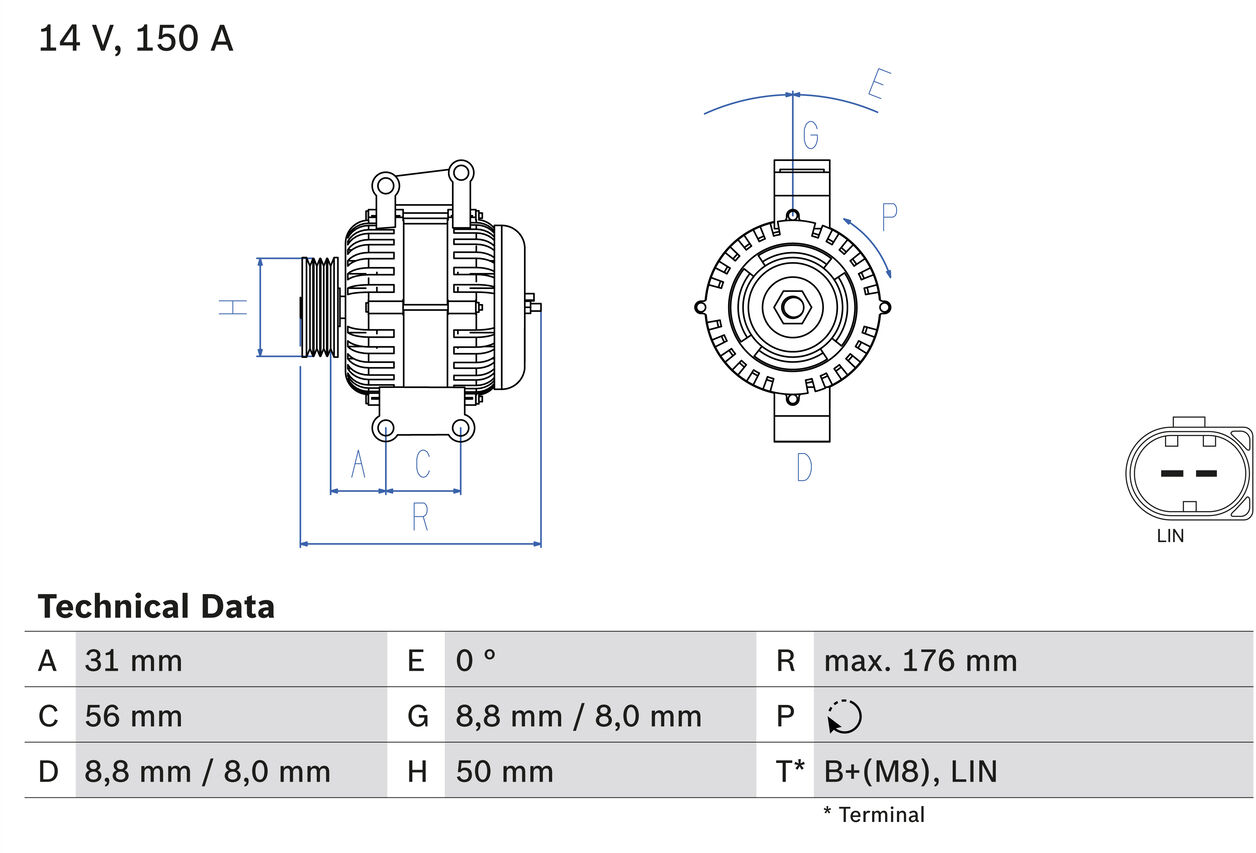 Bosch Generator 0 986 047 150 Für Mercedes