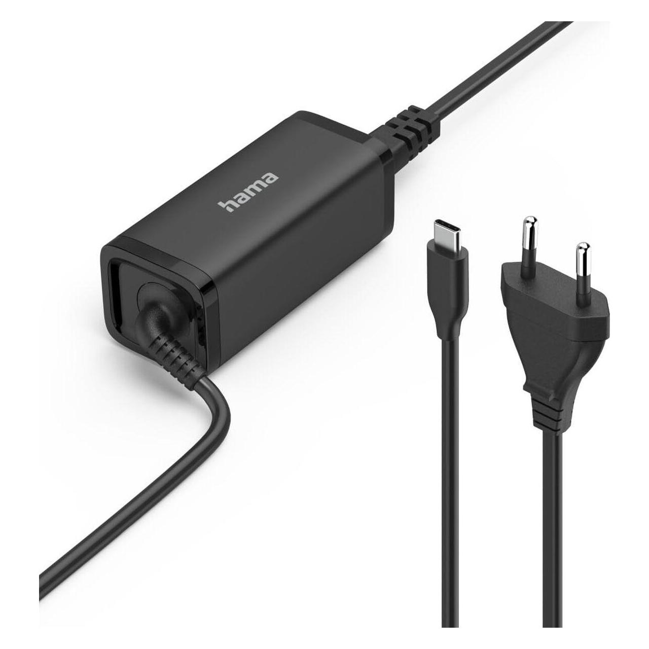Hama Universal-USB-C-Notebook-Netzteil, GaN, Power Delivery (PD), 5-20V/65W (65 W) (00200023)