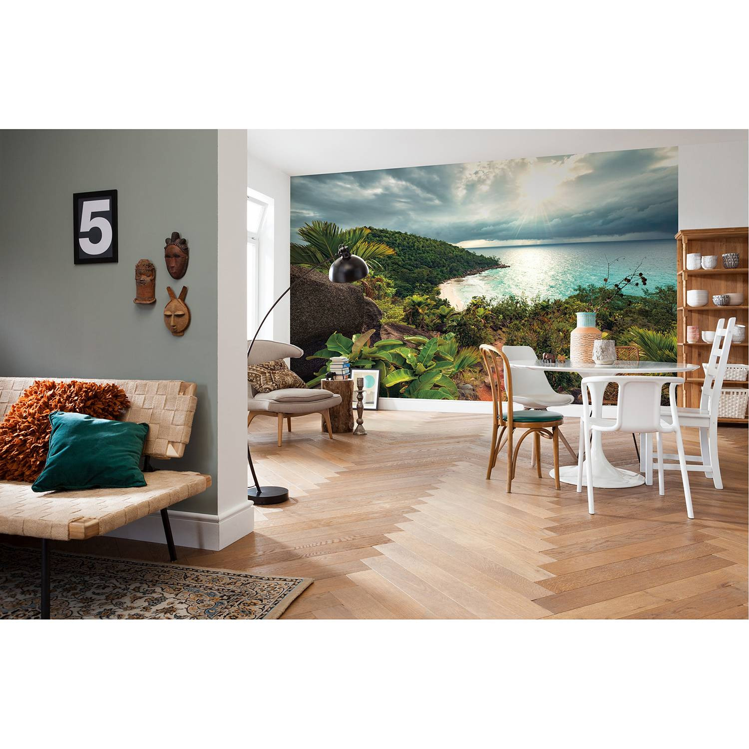 home24 Fotobehang Tuin van Verleiding, Multicolour, Breedte: 450 cm, Hoogte: 280 cm
