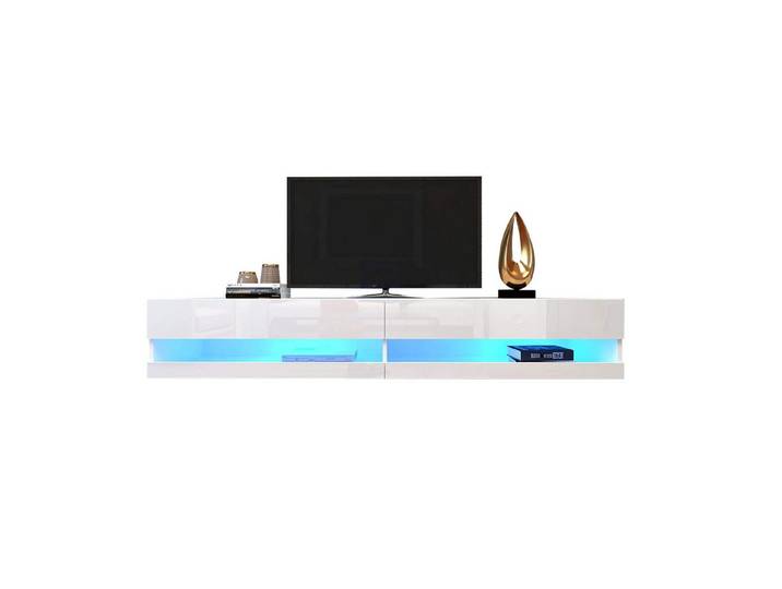 MC Star TV-Ständer TV-Lowboard in Weiß mit LED-Beleuchtung, hochwertiges TV-Board, (mit viel Stauraum für Ihr Wohnzimmer 140x40x30.5cm, weiß)
