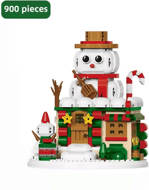 Uplift Curations Christmas Building Block Series Santa Claus & Reindeer Brick Set For Holiday Fun snowman