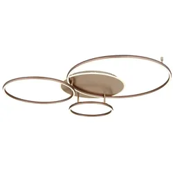 LED Deckenlampe Deckenleuchte Wohnzimmerlampe Dimmbar Champagner Metall Länge 116,6 cm