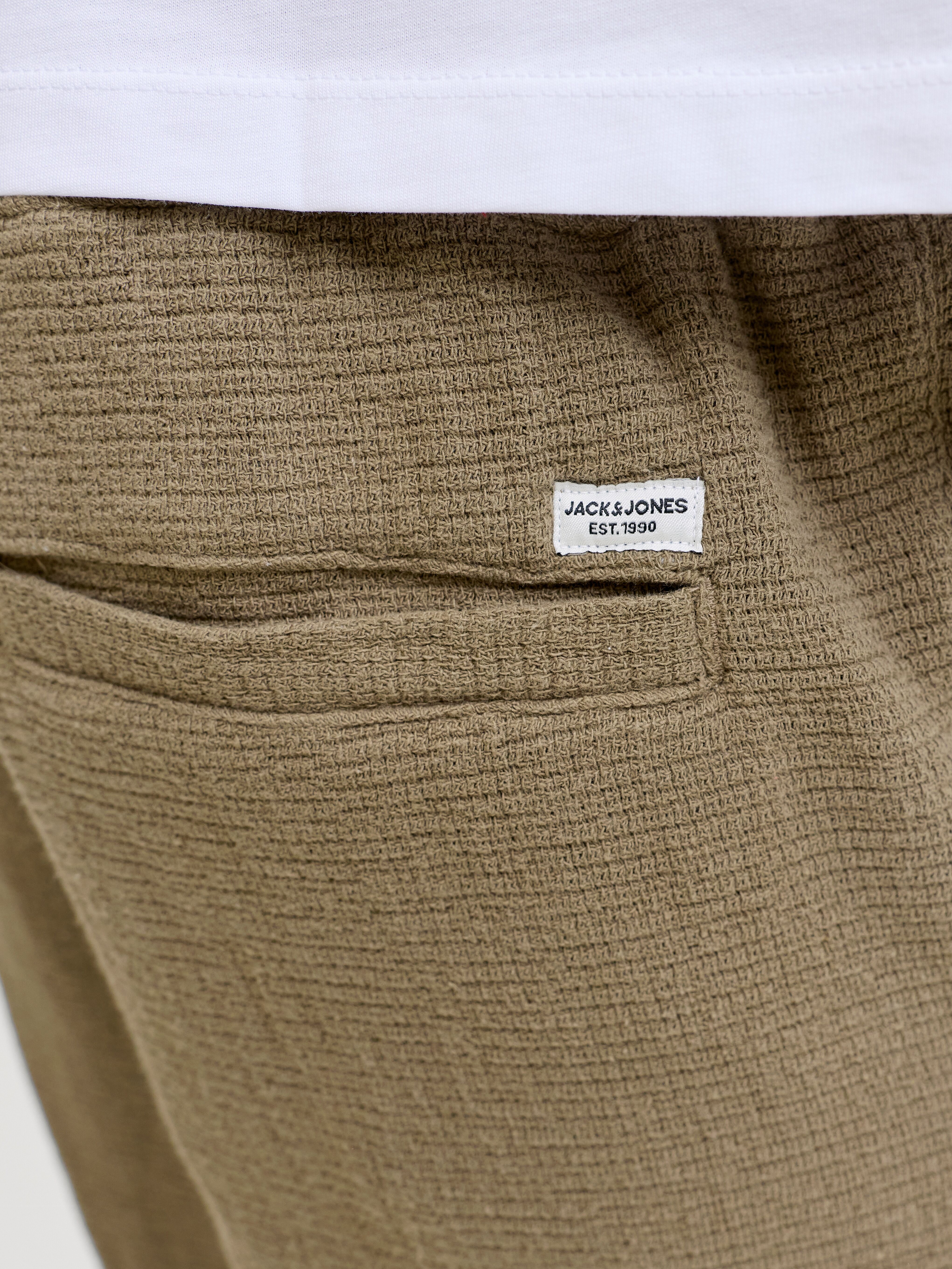 Sweatshorts JACK & JONES "JPSTJAIDEN COBA STRIPE JOG SHORT SRT SN", Herren, Gr. M, N-Gr, beige (dusky grün), Web, Obermaterial: 100% Baumwolle, gestreift, relaxed fit kniefrei, Hosen Sweatshorts dusky grün M, N-Gr