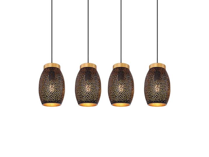 Suspension Narri 90 x 120 x 15cm Doré/Noir Matériau : Métal Surface en métal : Laqué Type de métal : Fer LED E27