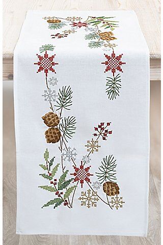 Stickläufer "Weihnachtszeit/Winterzeit"