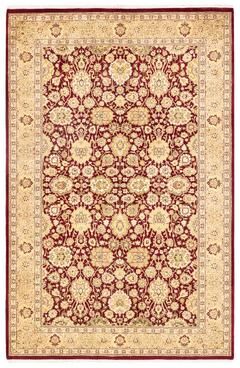 "Overton Hand Knotted Wool Vintage Inspired Traditional Mogul Red Area Rug - 4' 9"" x 7' 4"""