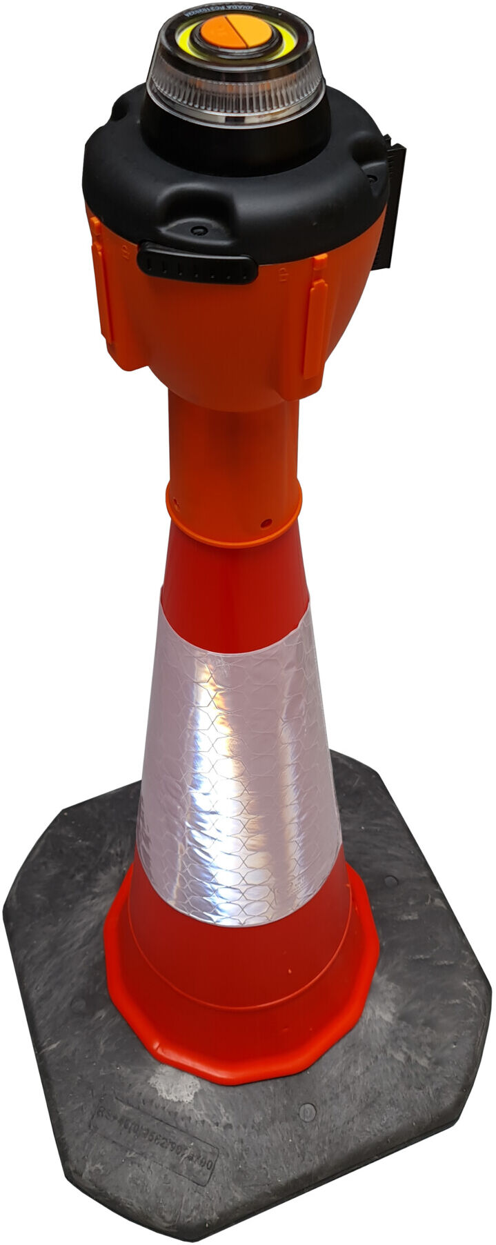 RS-GUIDESYSTEMS Leitkegelaufsatz orange, Gurtlänge: 9m Gurt: rot-weiß, diagonal gestreift (GLL 900/13-4,0)