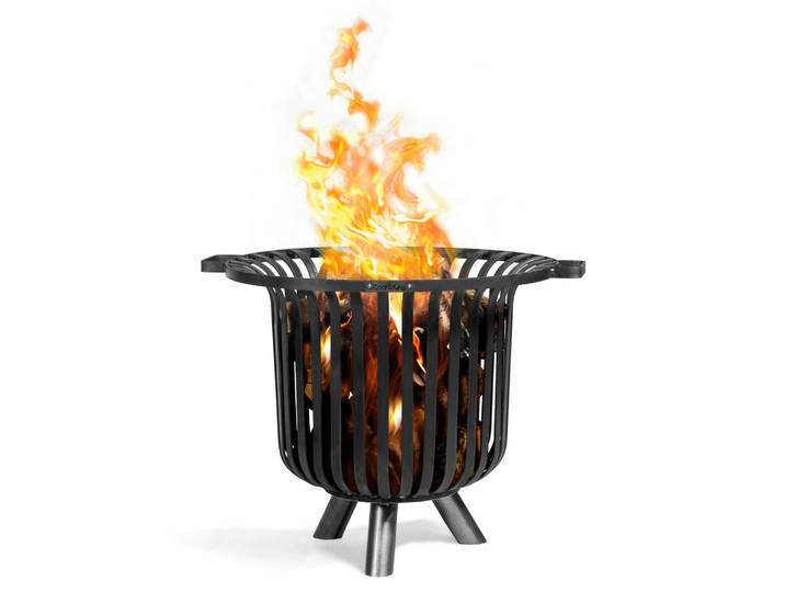 Feuerschale, Schwarz, Metall, rund, 52 cm, Tragegriffe, Freizeit & Co, Herbstartikel & Winterartikel