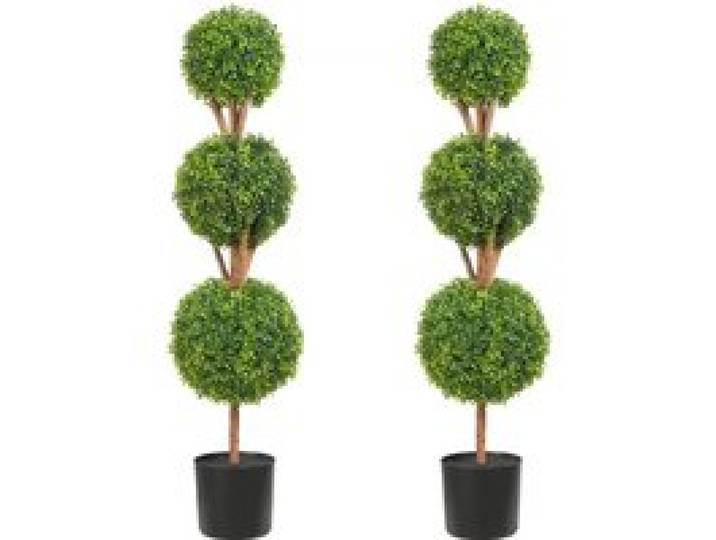VEVOR Buxusbol Kunstmatig 122 cm hoog Tuindecoratie Buxus in Bloempot. Kunstmatig Buxusbol. Kunstplant gemaakt van PE, Hout, PP. Inclusief 2 decoratieve LED-lampjes en 10 reservebladeren.