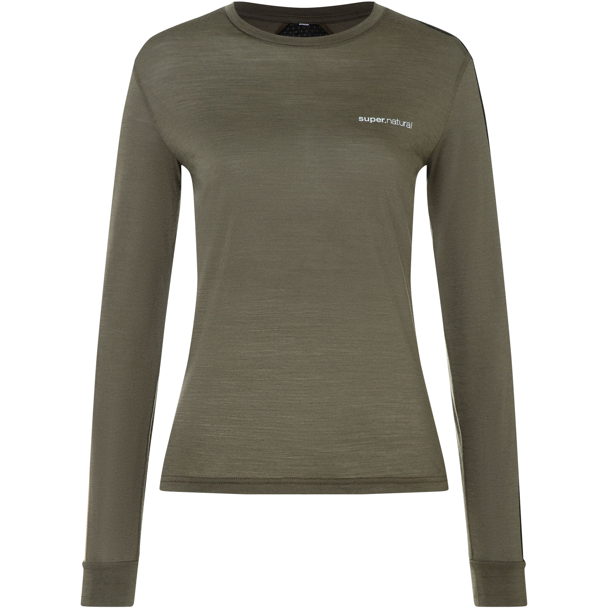 Super.Natural Alarm Running Damen Longsleeves Merino oliv Größe XL Trekking Hautfreundlich Merinowolle