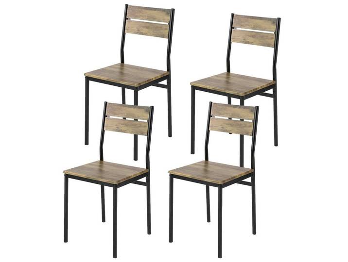 BARHOCKER 4ER SET Holzfarbe 39x42x82cm Industriell