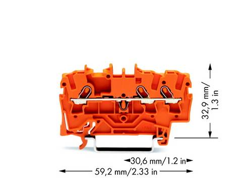 WAGO 2001-1302 Durchgangsklemme 4.20mm Zugfeder Orange 100St.