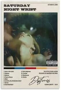 Inspired Finds Deftones Around The Fur Retro Album Canvas Poster For Music Room & Wall Decor 7.87x11.81in No Frame silent Expression