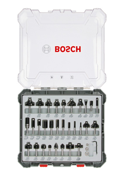 Bosch 30-teiliges Fräser-Set, 6-mm-Schaft 2607017474