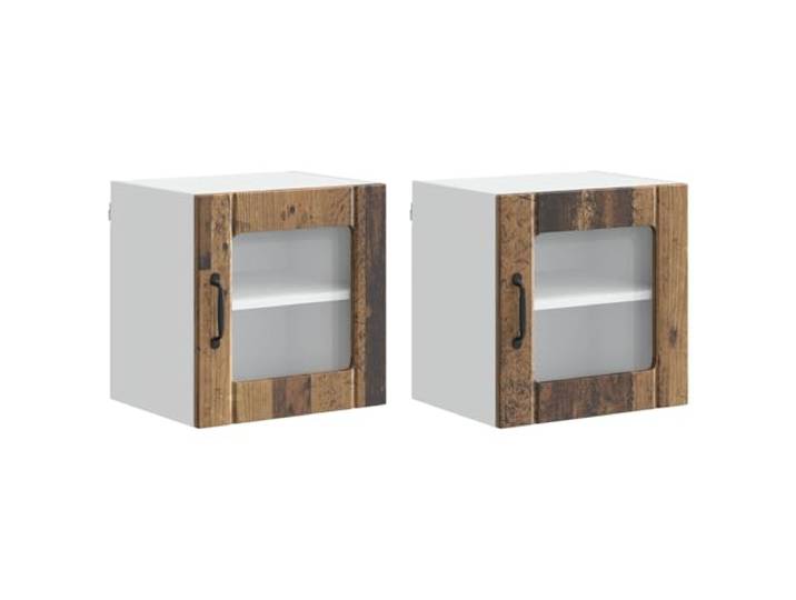 fsahslih Küchen-Wandschrank Lucca 2er Set, Altholz-Optik, 40x31x40 cm Praktische Hängeschränke aus Holzwerkstoff für Ihre Küche. Bieten strukturierten Stauraum und zeitloses Design.