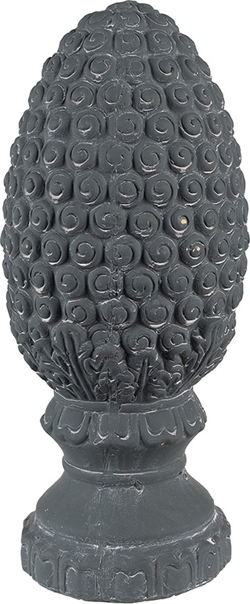 Clayre & Eef Decoratie Dennenappel Grijs Steen H 31 cm B 13 cm