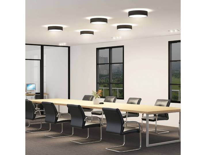 LED-plafondlamp Vanida, dimbaar, zwart, Keuken, Aluminium, Modern, LED plafondlamp