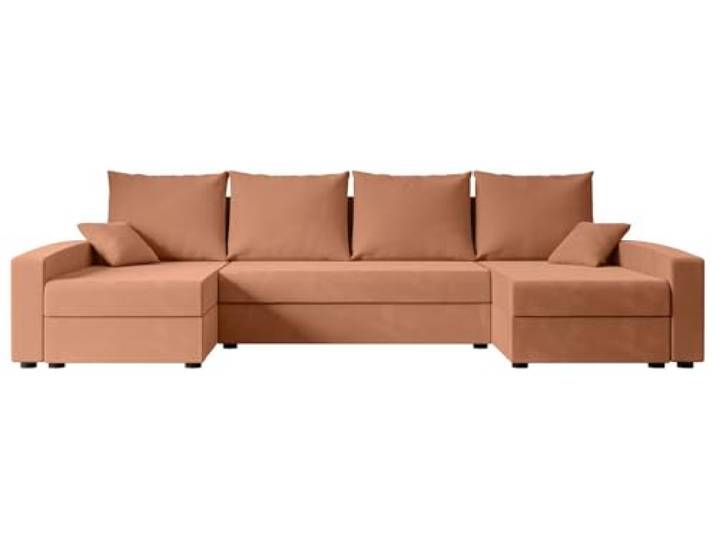 ALTDECOR Ecksofa mit Schlaffunktion U-Form Alesia-U 301x140x90 - Apricot