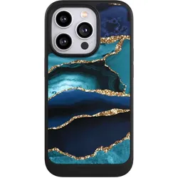Nivocase Hülle für Apple iPhone 14 Pro Handyhülle NIVOcore Case Schwarz Glitzer Look Marmor Trends (Apple iPhone 14 Pro), Smartphone Hülle, Schwarz